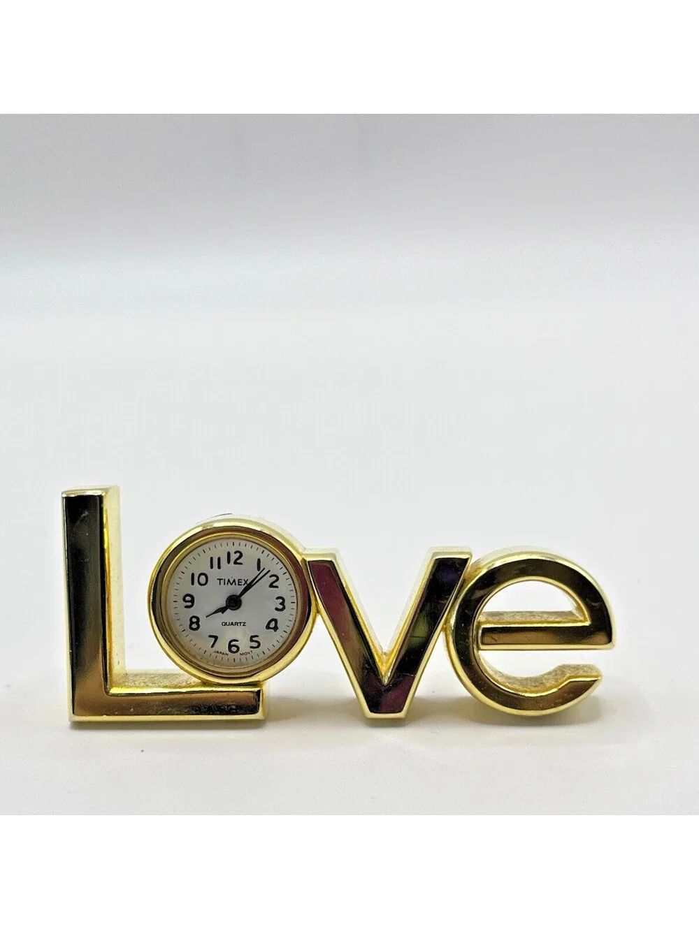 Timex Vintage RETRO Mini Love Novelty Gold Tone Clock Functions 3163.2